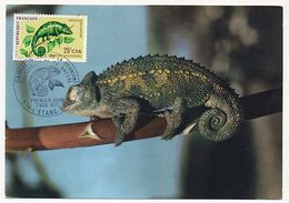 REUNION - Carte Maximum - 25F Caméléon De L'Ile De La Réunion - 7/11/1971 L'Etang Salé - Storia Postale