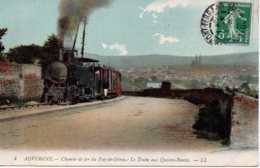 Cpa Auvergne Chemin De Fer Du Puy De Dôme.Le Train Aux Quatre Routes. - Altri & Non Classificati