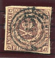 DENMARK 1852  4 RBS Red-brown, Used.  Michel 1 IIa.  Signed Møller BPP. - Gebraucht