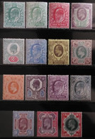 Gran Bretaña: Año. 1902 -1913  Serie, Completa Con Charnelas 15/Val. ( Rey Eduardo VII - Filigrana. Tipo, 49 ) Dent.14 - Nuevos