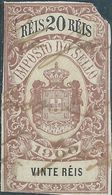 PORTUGAL Portogallo,1900 Revenue Stamp Tasse Taxes 20 REIS,Used - Used Stamps