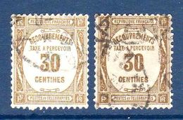 1927 France Taxe Variété De Couleurs 2xN°57      0,40 € (cote ?, 2 Valeurs) - Gebruikt