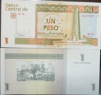 RL) 2016 CUBA, BANKNOTES, 1 PESO, CONVERTIBLE WEIGHTS, MONUMENT IN JOSE MARTI, FALL IN COMBAT JOSE MARTI, HORSE, ARCHITE - Kuba