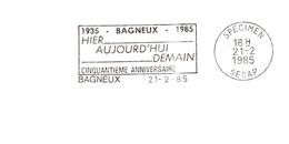 Département Des Hauts De Seine - Bagneux -  Flamme Secap SPECIMEN - Mechanical Postmarks (Advertisement)