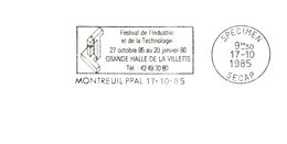 Département De La Seine St Denis - Montreuil -  Flamme Secap SPECIMEN - Mechanical Postmarks (Advertisement)