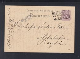 Dt. Reich GSK 1886 Mühlhausen Nach Solnhofen - Briefkaarten