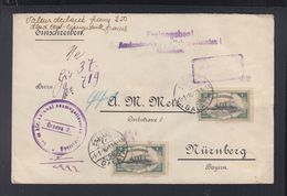 Türkei Turkey Wertbrief 1916 Galata Orsova Ungarische Zensur N. Nürnberg - Lettres & Documents