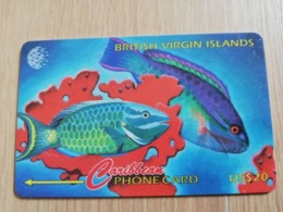 BRITSCH VIRGIN ISLANDS  US$ 20  BVI-25B   PARROTH FISH    25CBVB     Fine Used Card   ** 2680** - Isole Vergini