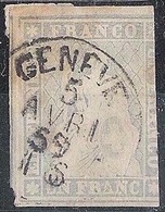 Schweiz Suisse 1856: II.Periode Faden Gelb Fil Jaune UN FRANC Grau Zu 27D Mi 18IIByn Mit O 2 FEVR 62 (Zu CHF 1300.00) - Gebraucht