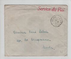 332PR/ Lettre En Franchise Griffe Rouge Service Du Roi Datée De Pregny 15/11/1945 C.Ixelles 15/11/45 > Uccle Contenu - Zonder Portkosten