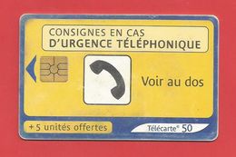 TELECARTE 50 U + 5 Off..  TIRAGE 1 000 000 EX  Consignes - 2001