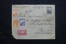 TURQUIE - Enveloppe En Recommandé VD De Galata Pour La France En 1929, Grille De Chargement Au Verso - L 64699 - Lettres & Documents