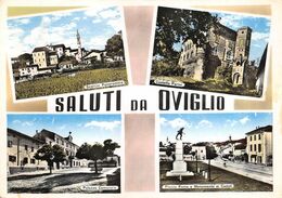 8720 " SALUTI DA OVIGLIO "4 VEDUTE-CARTOLINA POSTALE ORIGINALE SPEDITA 1961 - Souvenir De...