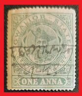 110. INDIA STATE GWALIOR (ONE ANNA) USED STAMP  . - Gwalior