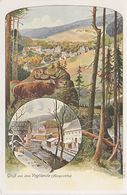 Litho AK Gruß Vogtland Gasthof A Tannenbergsthal Muldenhammer Grünbach Gottesberg Morgenröthe Rautenkranz Klingenthal - Klingenthal