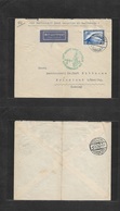 Airmails - World. 1931 (3 May) Zeppelin. South America Pommernfahrt Trip. Fkd Env 2dm Blue Local Trip Part. Stamp Ovptd  - Other & Unclassified