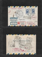 Airmails - World. 1949 (26 Oct) Sweden - Thailand - India. Special First Flight. Stockholm - Calcutta Trip Cachets. - Other & Unclassified