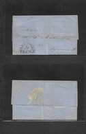 Argentina. 1858 (25 Feb) Cordova - B. Aires. EL Full Text Oval "Cordoba / Franca" Cachet + Mns Rate Inside. VF. - Altri & Non Classificati