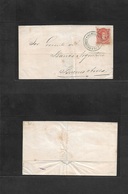 Argentina. 1868 (25 Nov) Cordova - Bs As (1 Dec) E. Fkd 5c Vermilion Tied "Adm. Correos / Cordova" Blue Doble Ring. XF.  - Other & Unclassified