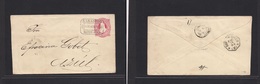 Argentina - Stationery. 1883 (13 Ene) Baradero - Azul. 8c Red Stat Env, Box Ds. VF. - Other & Unclassified