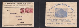 Argentina - Xx. 1911 (26 Julio) Rosario SF - Francia, Marsella. Precioso Sobre Ilustrado "a La Ciudad De Roma" Almacen C - Other & Unclassified