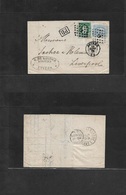 Belgium. 1872 (14 Sept) Anvers - Liverpool, UK (15 Sept) E. Fkd 10c + 20c, "12" Dots + Cds Alongside + PO. Fine. - Altri & Non Classificati