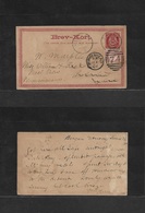 Norway. 1880 (17 July) Bergen - UK, Birkenhead, Forwarded Internally To Pemanmaner 10 Ore Red Stationary Card + 1 1/2d Q - Altri & Non Classificati