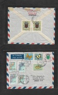 Portugal-Mozambique. 1962 (27 Feb) Antonio Enes - Brazil, Curitiba. Air Multifkd Env. Butterflies + Maps + Reverse. Cent - Altri & Non Classificati