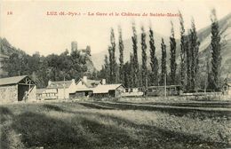 Luz * La Gare Et Le Château De Ste Marie * Train Wagon * Ligne Chemin De Fer Hautes Pyrénées - Luz Saint Sauveur