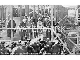 THE KING OPENING THE NEW BIRMINGHAM WATERWORKS  IN THE ELAN VALLEY OLD B/W POSTCARD WALES - Radnorshire