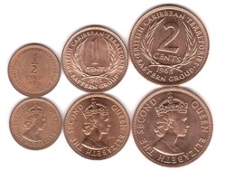 British Caribbean Terr. Set 3 Coins 1/2 1 2 Cents 1955 - 1965 AUNC Currency Area Lemberg-Zp - Britse Caribische Gebieden