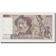 France, 100 Francs, Delacroix, 1990, SPL, Fayette:69bis.02e1, KM:154e - 100 F 1978-1995 ''Delacroix''