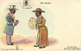 Black Americana, The Rivals, Coon Cards (1910s) Knight Series No. 544 Postcard - Black Americana