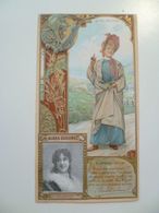 Image Cartonnée Gaufrée Publicité Art Nouveau LU / LEFEVRE UTILE / Personnages Célèbres / BIANA DUHAMEL - Lu