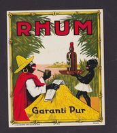 Ancienne étiquette Alcool France Vieux Rhum Homme - Rum