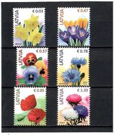 Latvia 2014 . Defin. Flowers. 6v: 0.03,0.47,0.57,0.78,0.85,1.39. Michel # 882-87 I - Latvia