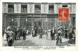 Paris * 10 ème * Restaurant BOYER * Cpa Publicité Pub * 2 Boulevard St Martin * 1 Rue De Bondy - Arrondissement: 10