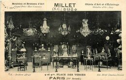 Paris * 4 ème * Magasin Commerce MILLET Objet D'art Et éclairage * 9 Place Des Vosges * Cpa Pub Publicité - Arrondissement: 04