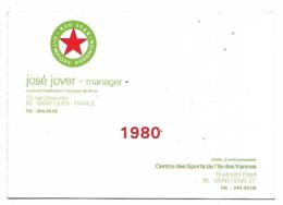 CARTE PUB PUBLICITAIRE DEPLIANT JOSE JOVER MANAGER DE BOXE, RED STAR OLYMPIQUE AUDONIEN, SAINT OUEN ET ST DENIS ILE - Sonstige & Ohne Zuordnung