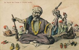 Art Card La Leçon Du Coran à L' Ecole Arabe . Signed B. Mouly. Teaching With Sticks . Light Crease . Islam - Islam