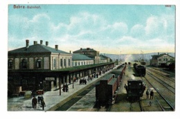 Bebra - Bahnhof (vue Sur Les Voies, Animation, Wagons, Loco à Vapeur) Circulé 1911, Colorisée - Bebra