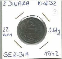 Gh4 Serbia 2 Dinara 1942. KM#32 - Serbia