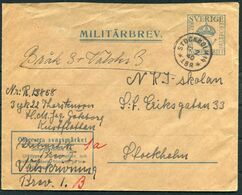 1940 Sweden Militarbrev Stationery Cover. Navy - Stockholm - Militaire Zegels