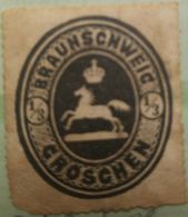 O) 1865 BRUNSWICK, GERMAN STATE,SERPENTINE ROULETTE, HORSE, SC 23, SCV 22.50 Usd, SHELLING 10, LIGHTLY THORN ON CORNER, - Braunschweig