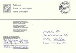 Feldpost Brief  "Frauenfeld Kaserne - Militärpost"        Ca. 1980 - Oblitérations