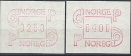+M490. Norway 1986. ATM 3 (2 Items). MNH(**) - Automaatzegels [ATM]