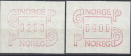 +M490. Norway 1986. ATM 3 (2 Items). MNH(**) - Machine Labels [ATM]