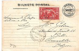 Bra170 / BRASILIEN - Hafenweihung Vor 100 Jahren, Aufgewertet Zum Versand Nach Belgien. SELTENE VERWENDUNG - Lettres & Documents