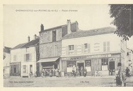 REPRODUCTION . CPM 10x15 . CHENNEVIERES-SUR-MARNE (94) Place D'Armes (Café-Bar H. TALON) - Chennevieres Sur Marne