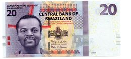 SWAZILAND 20 EMALANGENI PICK 37a UNCIRCULATED - Swaziland